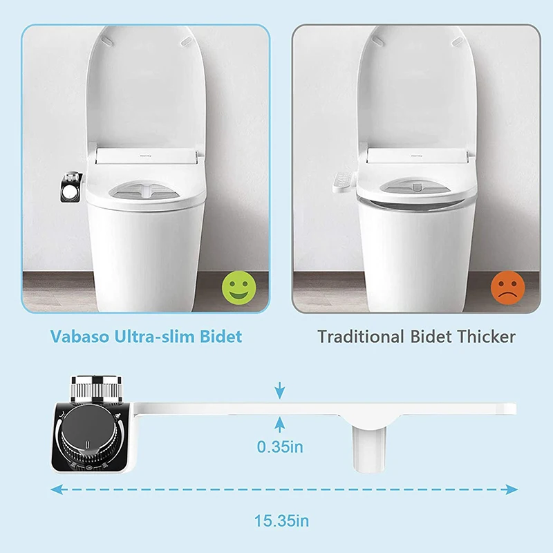 Accesorio para asiento de inodoro de bidé, boquillas dobles autolimpiantes no eléctricas, mezclador de agua fría y caliente, pulverizador de accesorios de baño para mujer - Imagen 6