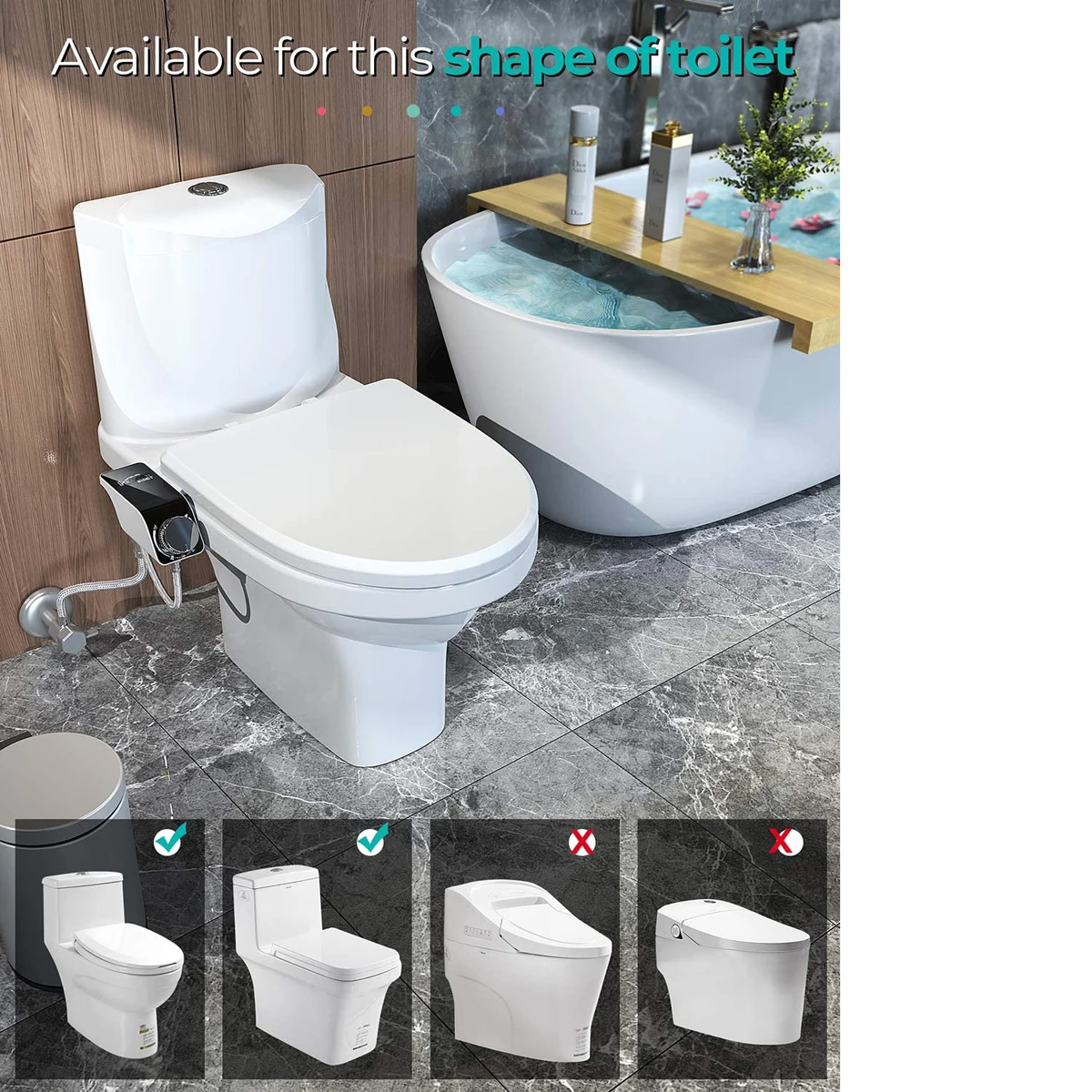 Accesorio para asiento de inodoro de bidé, boquillas dobles autolimpiantes no eléctricas, mezclador de agua fría y caliente, pulverizador de accesorios de baño para mujer - Imagen 16