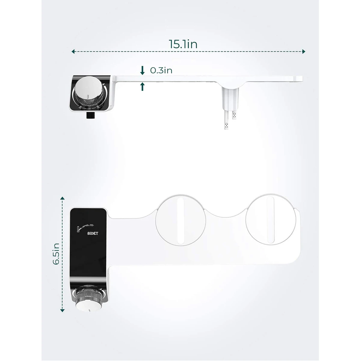 Accesorio para asiento de inodoro de bidé, boquillas dobles autolimpiantes no eléctricas, mezclador de agua fría y caliente, pulverizador de accesorios de baño para mujer - Imagen 21