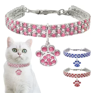 Collares de cuello de perro de circón brillante, collar de cadena extendida de aleación duradera para mascotas pequeñas y medianas, regalos de fiesta rosa, collar para perros y gatos