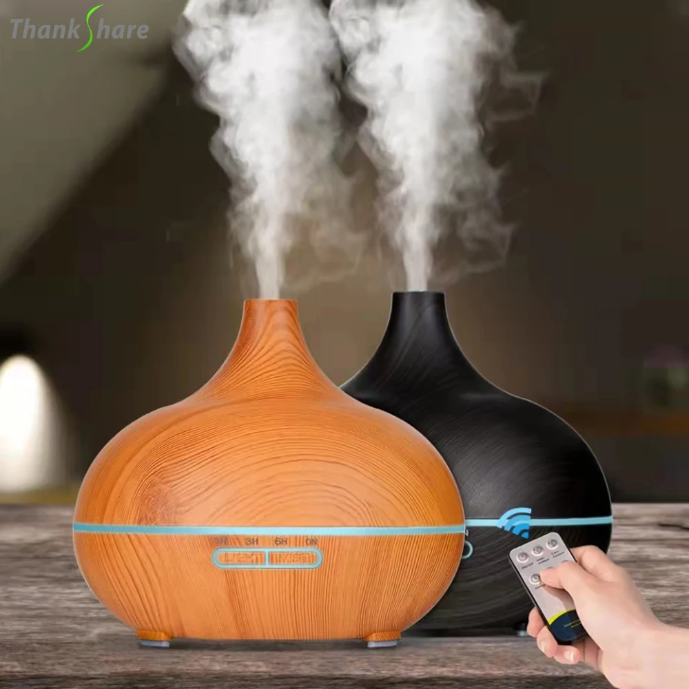 Difusor de aceites esenciales aromaterapia Humidificador de aire ultrasónico Control remoto automático Humidificador 300 500 1000ml