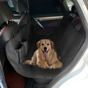 Funda de asiento de coche para perro de tela Oxford 600D, impermeable, para viaje, hamaca, estera protectora para asiento de coche con bolsillo de almacenamiento