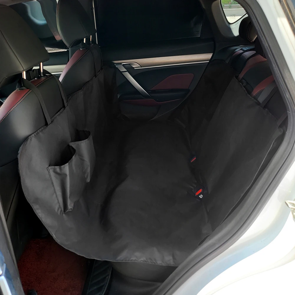 Funda de asiento de coche para perro de tela Oxford 600D, impermeable, para viaje, hamaca, estera protectora para asiento de coche con bolsillo de almacenamiento - Imagen 8