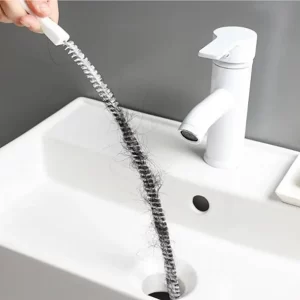 1 cepillo de limpieza de drenaje de fregadero, removedor de obstrucciones de drenaje, cepillo de drenaje de alcantarillado de desbordamiento de fregadero flexible para baño y cocina
