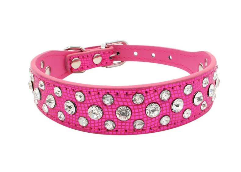 Collares para mascotas para perros pequeños, collares para mascotas, collares de PU con diamantes de imitación para perros y gatos, ajustables para evitar que los mascotas se pierdan - Imagen 23