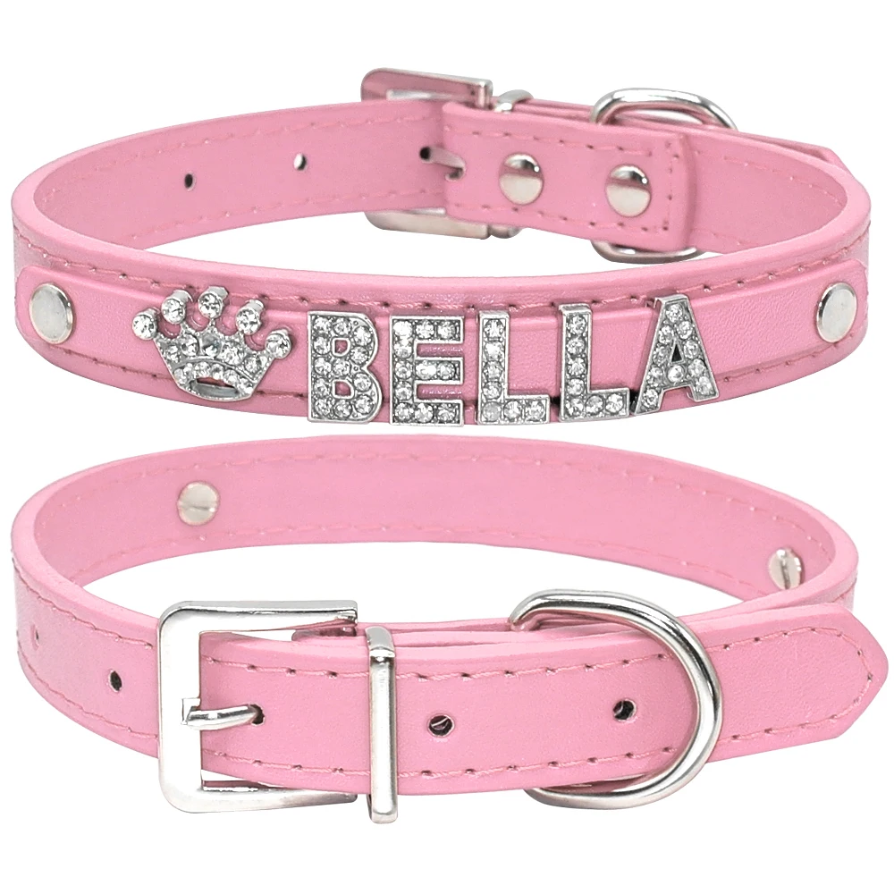 Collares para perros con diamantes de imitación ostentosos, Collar personalizado para perros pequeños, Collar para Chihuahua, dijes con nombre gratis, accesorios para mascotas - Imagen 11