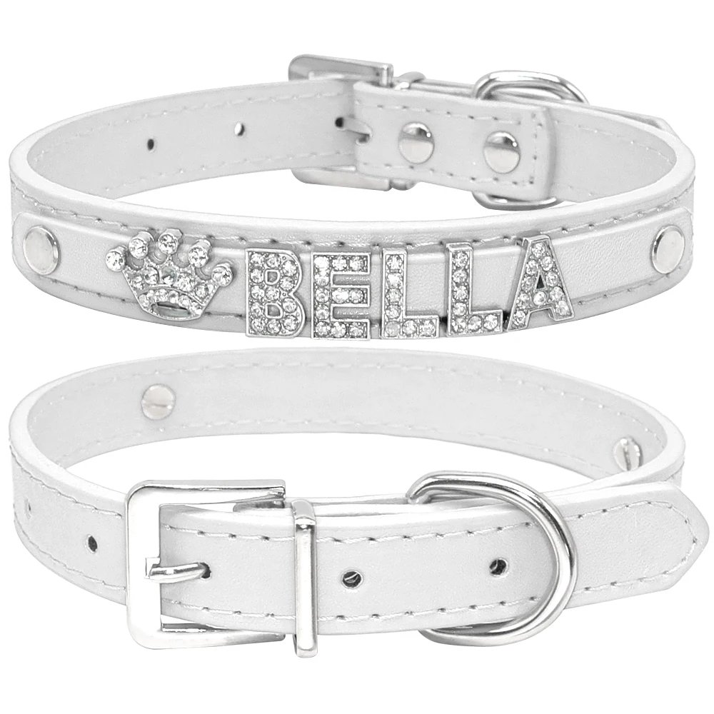 Collares para perros con diamantes de imitación ostentosos, Collar personalizado para perros pequeños, Collar para Chihuahua, dijes con nombre gratis, accesorios para mascotas - Imagen 9