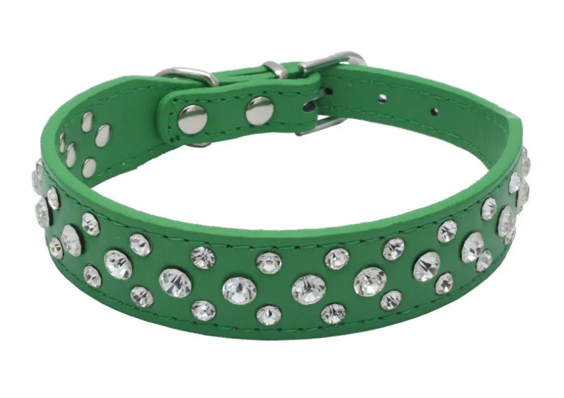 Collares para mascotas para perros pequeños, collares para mascotas, collares de PU con diamantes de imitación para perros y gatos, ajustables para evitar que los mascotas se pierdan - Imagen 16