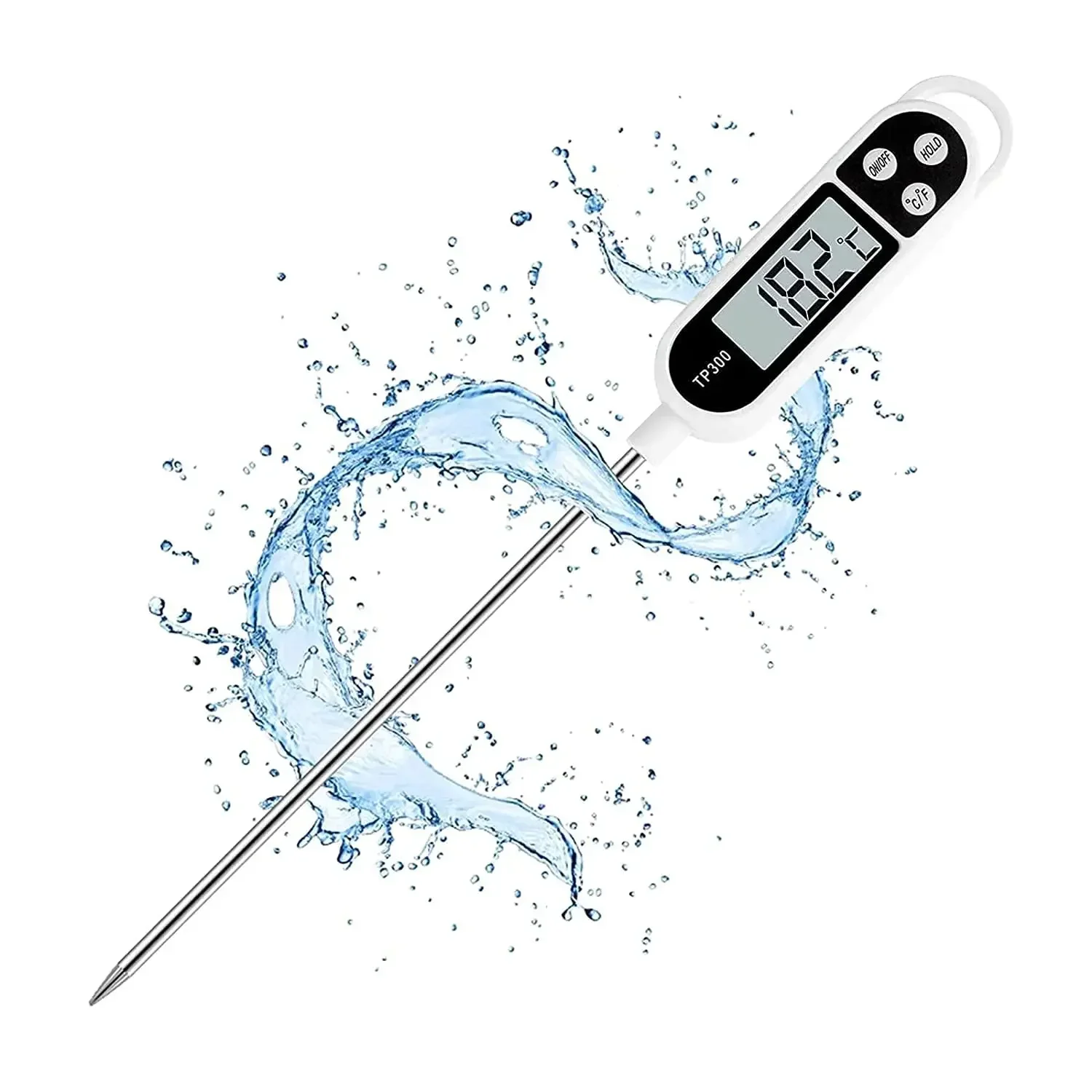 Tipo de sonda de acero inoxidable Termómetro de alimentos para el hogar Tipo de pluma Temperatura de leche Termómetro de alimentos para cocinar