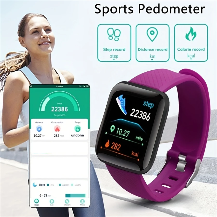 Reloj inteligente 116Plus D13 Y68 pulsera deportiva correr Monitor de Fitness seguimiento mensaje de ritmo cardíaco recordatorio hombres reloj inteligente mujer - Imagen 3