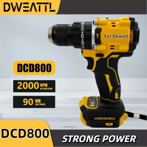Taladro eléctrico inalámbrico DCD800 de 2000RPM, destornillador de impacto sin escobillas de 1/2 pulgadas, herramientas eléctricas de litio para batería Dewalt de 20V