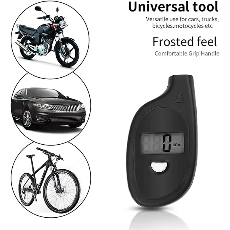 Medidor de neumáticos Digital con pantalla LCD, medidor de presión de aire para neumáticos de coche, herramientas de prueba de alarma de seguridad para neumáticos de motocicleta y coche - Imagen 3
