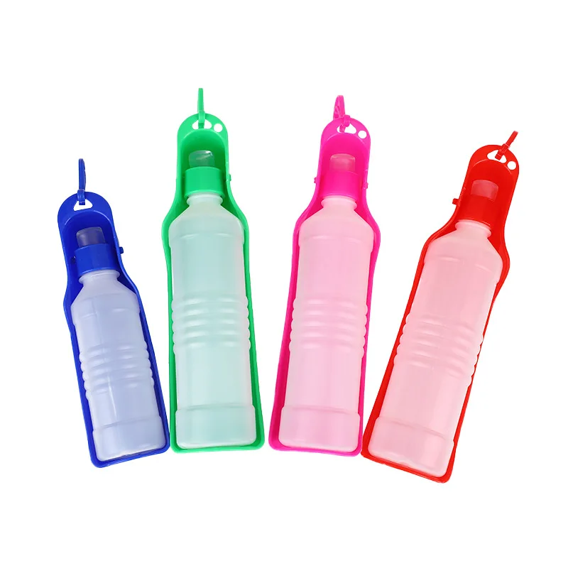 Botella de agua para perros de 250ml/500ml, botella de agua portátil de plástico para mascotas, tazón alimentador de agua potable para viajes al aire libre, cuencos plegables para perros - Imagen 5