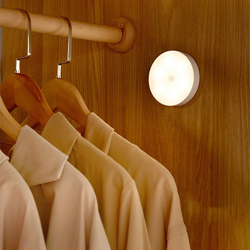 Luz nocturna recargable por USB con sensor de movimiento, lámpara LED para cocina, dormitorio, escaleras, pasillo, armario, luz nocturna - Imagen 15