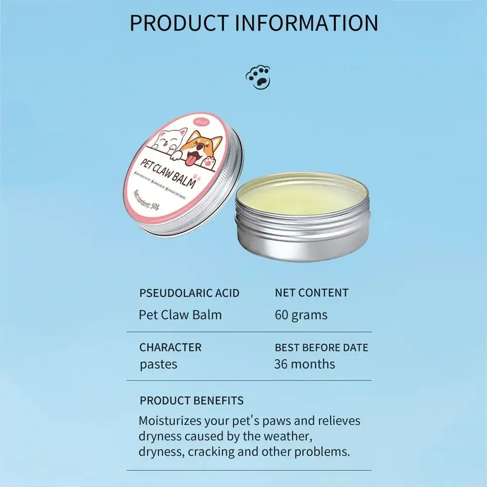 Crema hidratante para pies de mascotas, 50g, crema para patas de gato para el hogar, pata de perro, pata de gato, cuidado de invierno, crema hidratante para pies de perro - Imagen 9