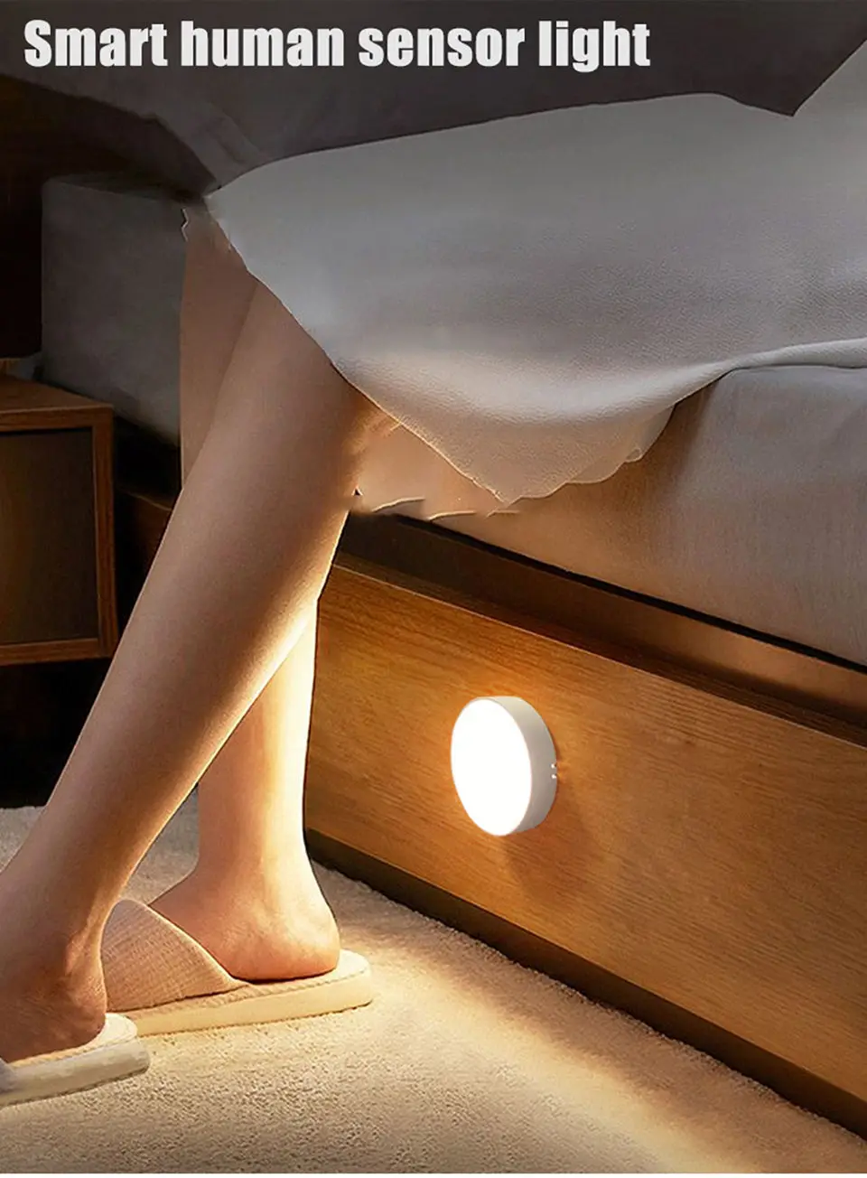 Luz nocturna recargable por USB con sensor de movimiento, lámpara LED para cocina, dormitorio, escaleras, pasillo, armario, luz nocturna - Imagen 13