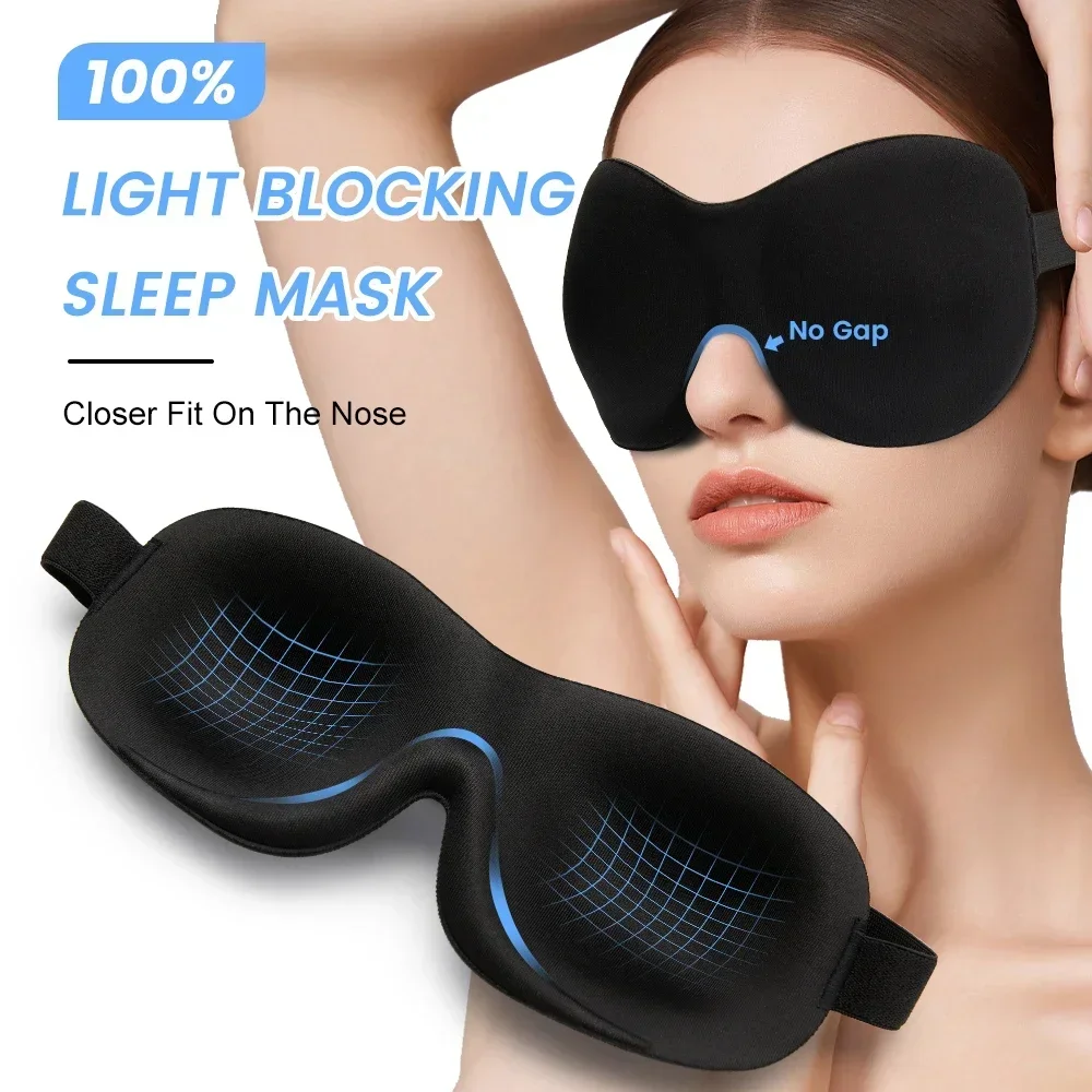 Máscara de ojos 3D para dormir, máscara de ojos transpirable con sombreado, máscara de ojos Natural para dormir, bloque de espuma viscoelástica, máscara de noche, venda para los ojos para dormir - Imagen 4