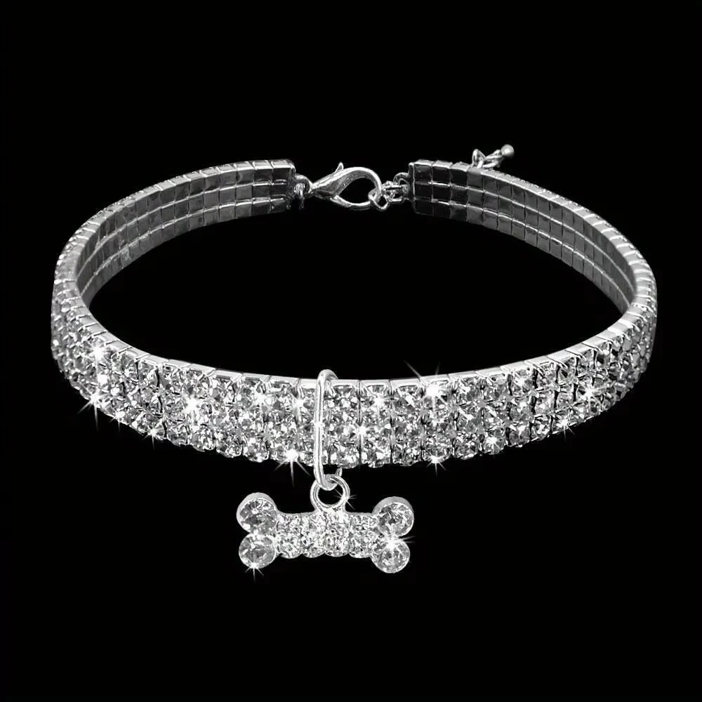 Collar ajustable para mascotas Bling Bone para perros pequeños y gatos, accesorio bonito y elegante para cachorros, añade estilo y glamour - Imagen 8