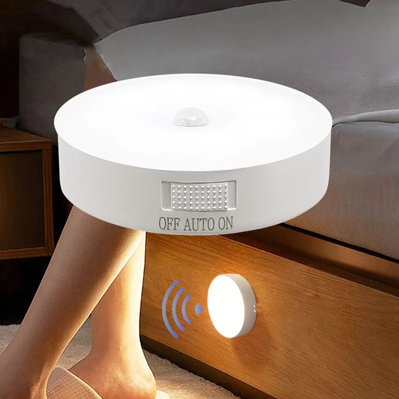 Luz nocturna recargable por USB con sensor de movimiento, lámpara LED para cocina, dormitorio, escaleras, pasillo, armario, luz nocturna