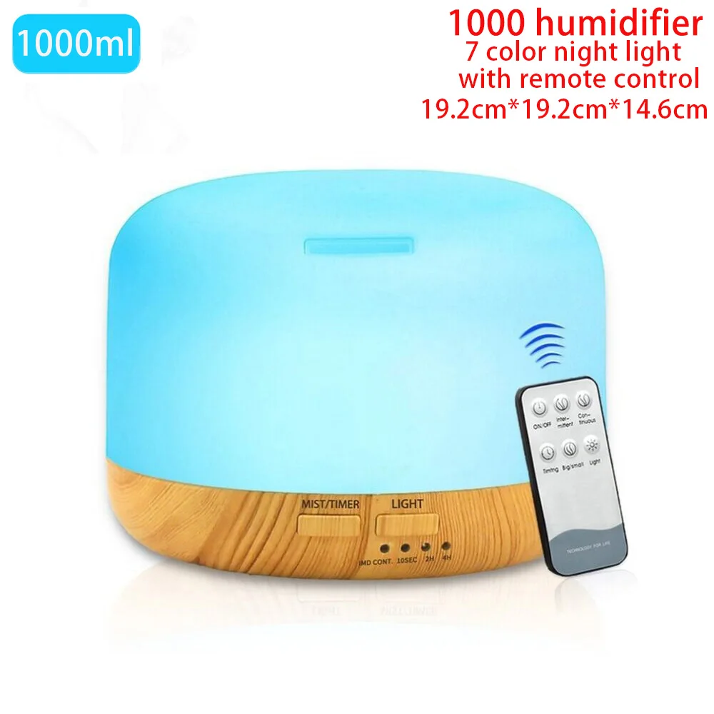 Difusor de aceites esenciales aromaterapia Humidificador de aire ultrasónico Control remoto automático Humidificador 300 500 1000ml - Imagen 16