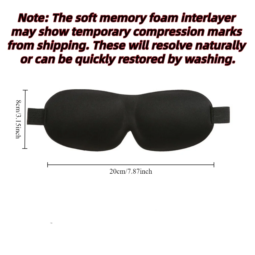 Máscara para dormir 3D con los ojos vendados, ayuda para dormir, máscara para ojos de espuma viscoelástica suave para dormir, bloqueo de viaje, cubierta para ojos ligera Slaapmasker - Imagen 3