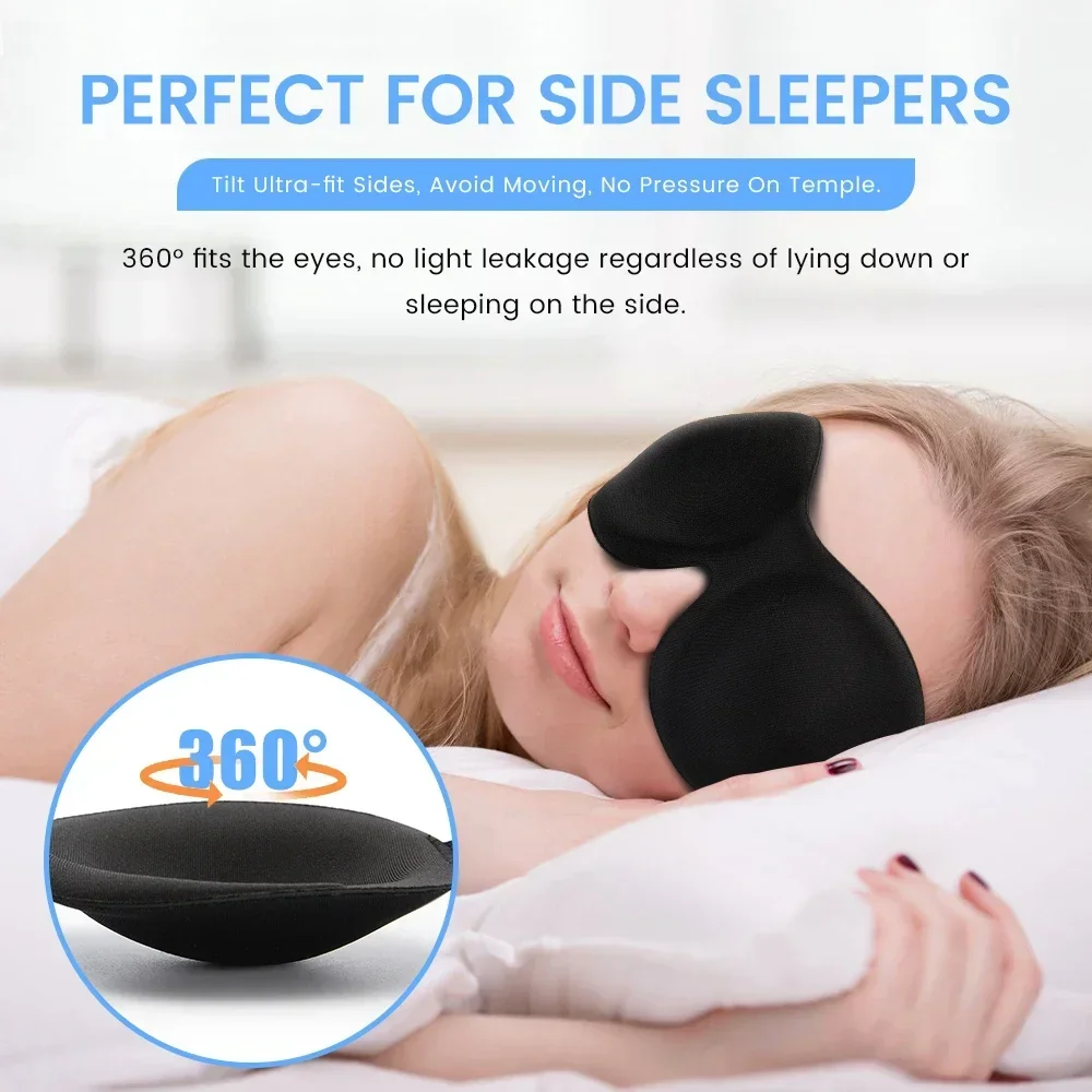 Máscara de ojos 3D para dormir, máscara de ojos transpirable con sombreado, máscara de ojos Natural para dormir, bloque de espuma viscoelástica, máscara de noche, venda para los ojos para dormir - Imagen 2
