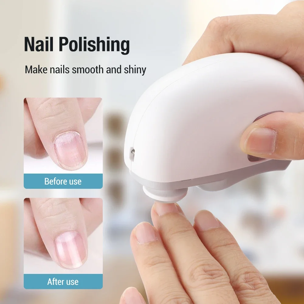 Cortauñas eléctrico para pulir y pulir con cortauñas automático ligero, cortador de uñas recargable, manicura para bebés y adultos - Imagen 4