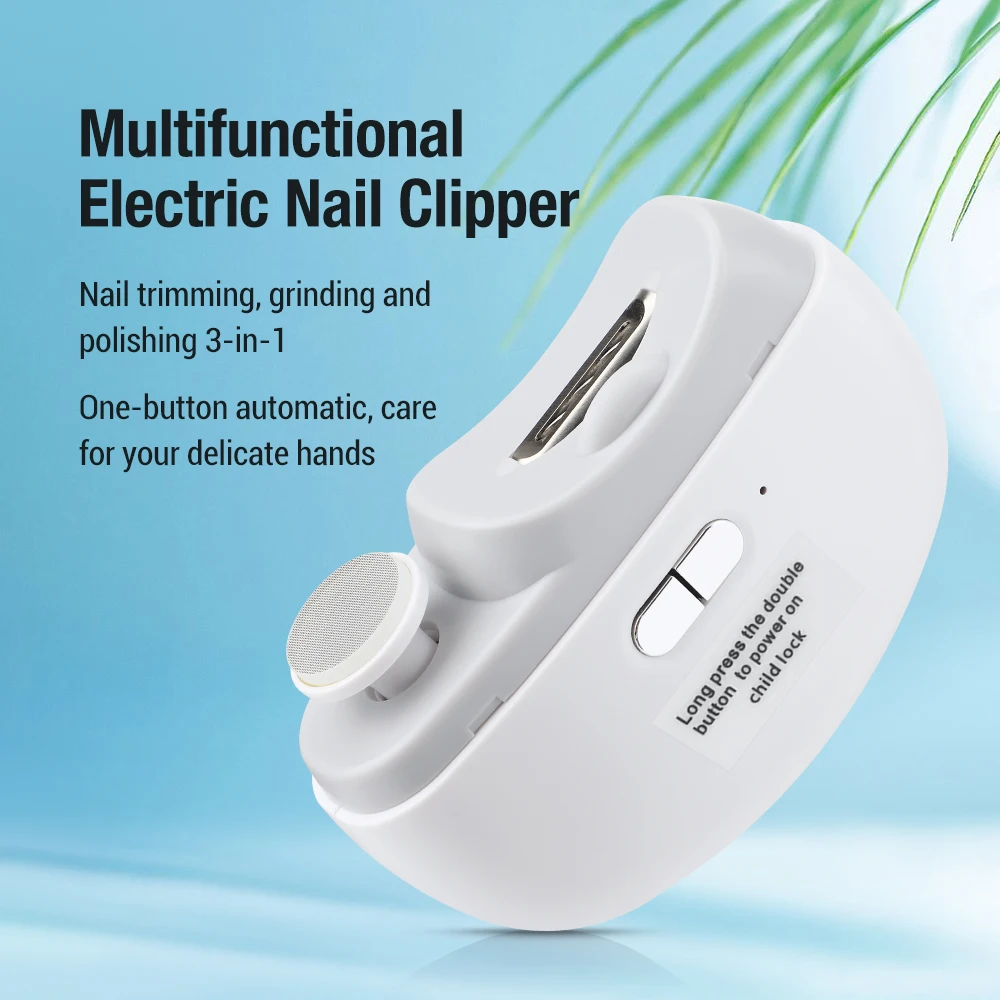 Cortauñas eléctrico para pulir y pulir con cortauñas automático ligero, cortador de uñas recargable, manicura para bebés y adultos - Imagen 7