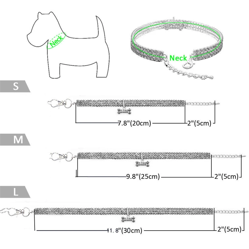 Collares de cuello de perro de circón brillante, collar de cadena extendida de aleación duradera para mascotas pequeñas y medianas, regalos de fiesta rosa, collar para perros y gatos - Imagen 6