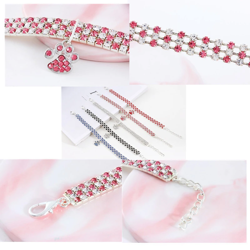 Collares de cuello de perro de circón brillante, collar de cadena extendida de aleación duradera para mascotas pequeñas y medianas, regalos de fiesta rosa, collar para perros y gatos - Imagen 27