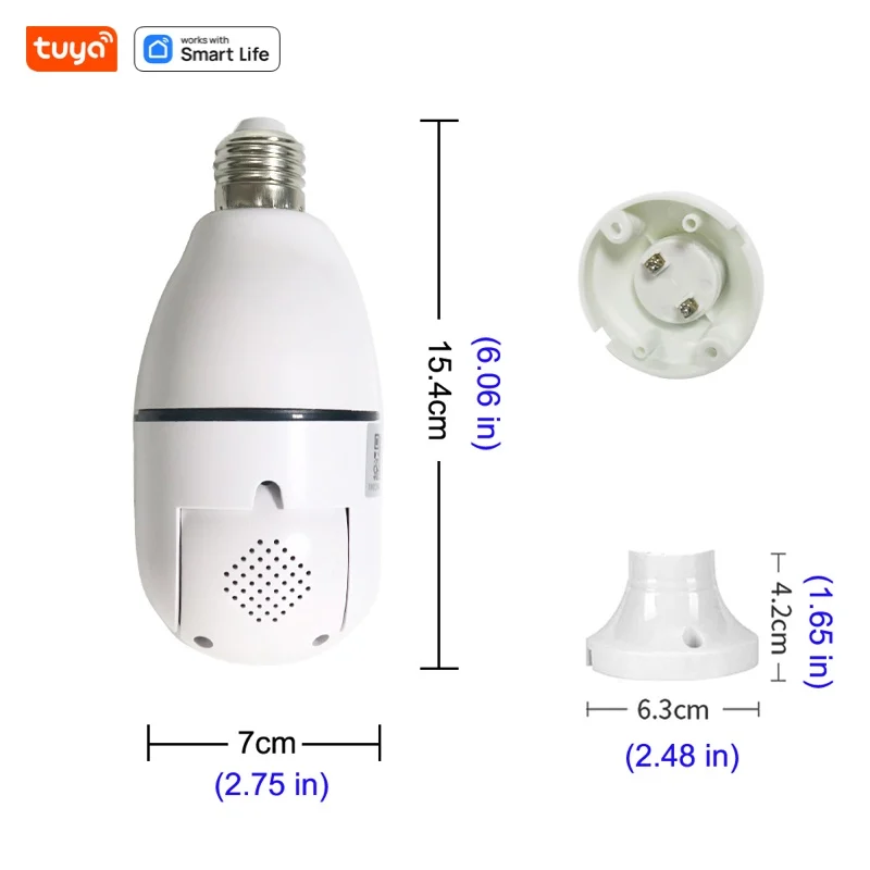 Cámara de vigilancia HD seguridad nocturna Video vigilancia Tuya Smart Home 2,4G E27 bombilla Wifi Supprt Audio bidireccional movimiento móvil - Imagen 7
