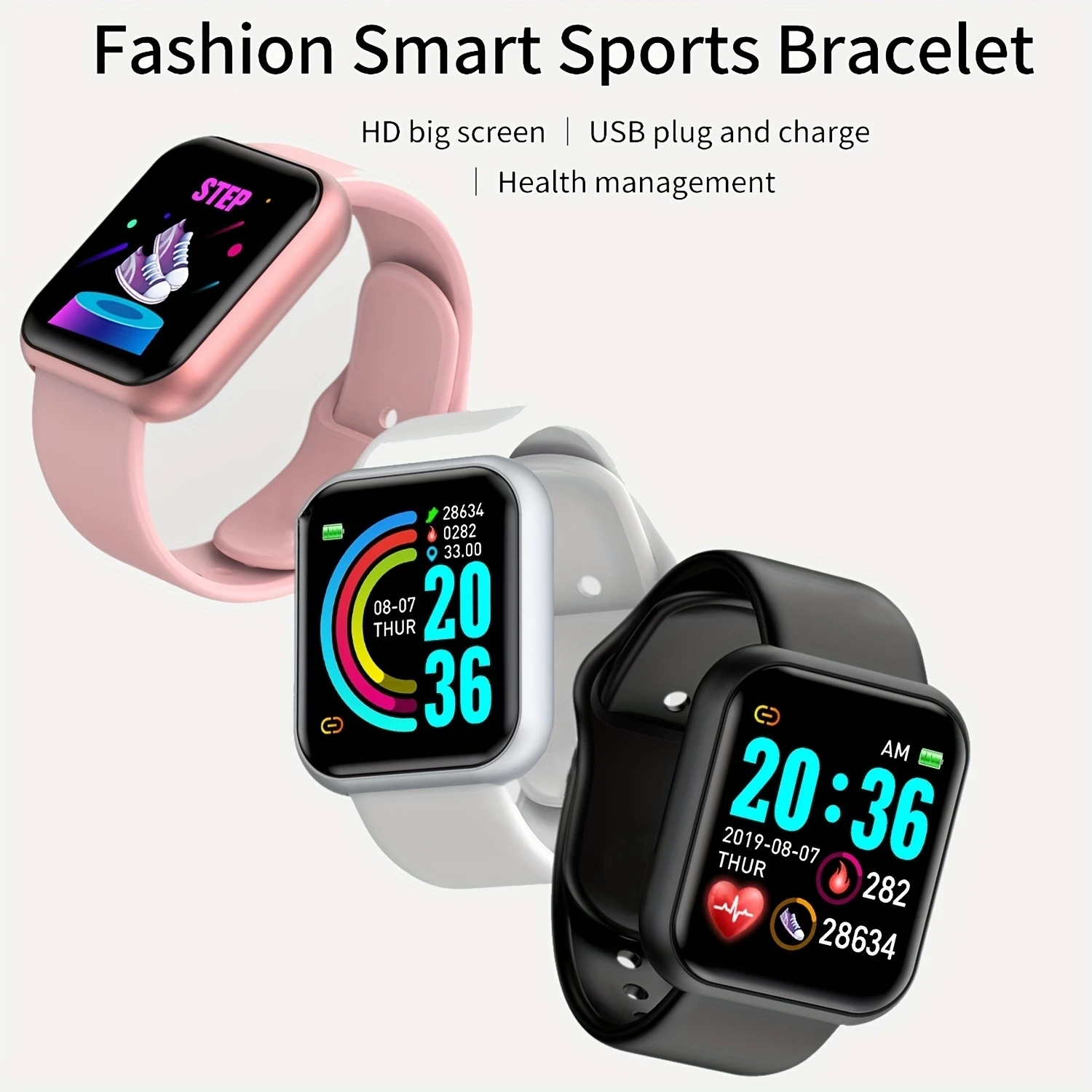 Reloj inteligente 116Plus D13 Y68 pulsera deportiva correr Monitor de Fitness seguimiento mensaje de ritmo cardíaco recordatorio hombres reloj inteligente mujer - Imagen 19