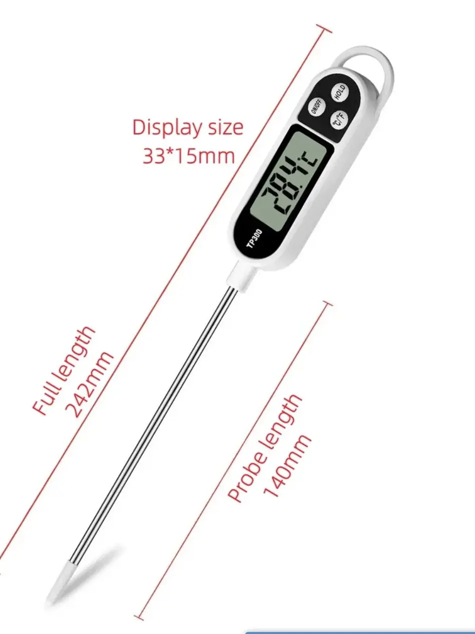Tipo de sonda de acero inoxidable Termómetro de alimentos para el hogar Tipo de pluma Temperatura de leche Termómetro de alimentos para cocinar - Imagen 2