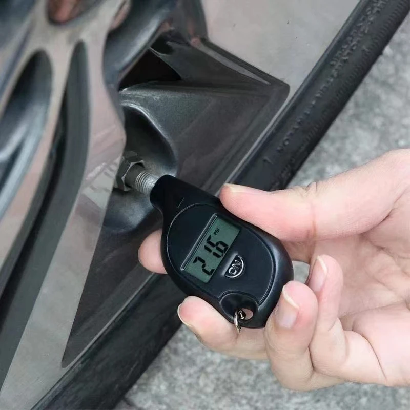 Medidor de neumáticos Digital con pantalla LCD, medidor de presión de aire para neumáticos de coche, herramientas de prueba de alarma de seguridad para neumáticos de motocicleta y coche - Imagen 2
