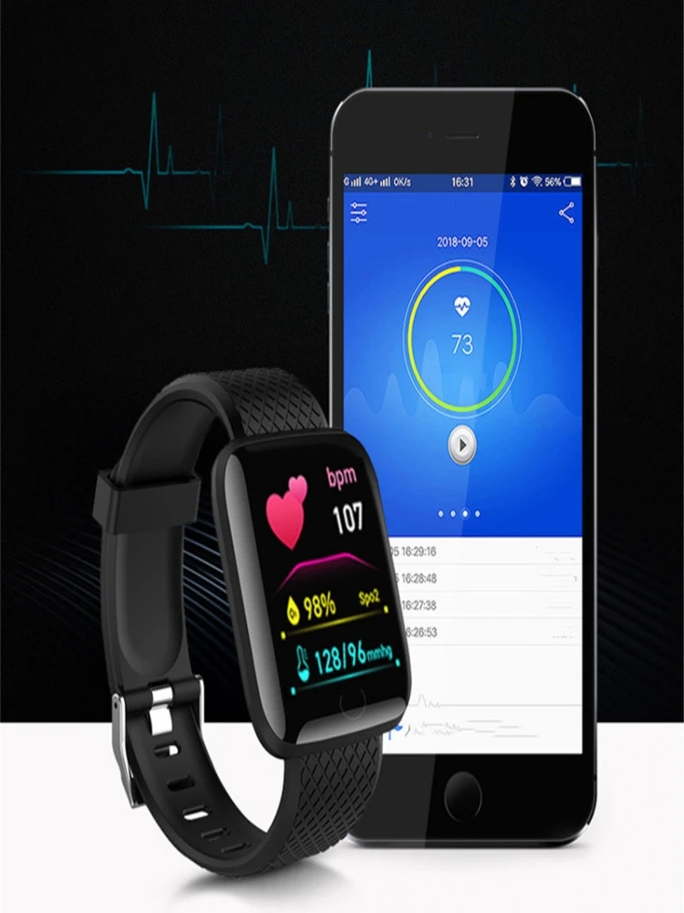 Reloj inteligente 116Plus D13 Y68 pulsera deportiva correr Monitor de Fitness seguimiento mensaje de ritmo cardíaco recordatorio hombres reloj inteligente mujer - Imagen 17