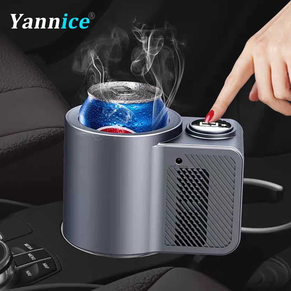 Taza de refrigeración inteligente 2 en 1 para coche, portavasos de 12V, Mini pantalla de visualización, taza de bebida, lata de bebida, taza de enfriamiento de bebidas para el hogar y el coche