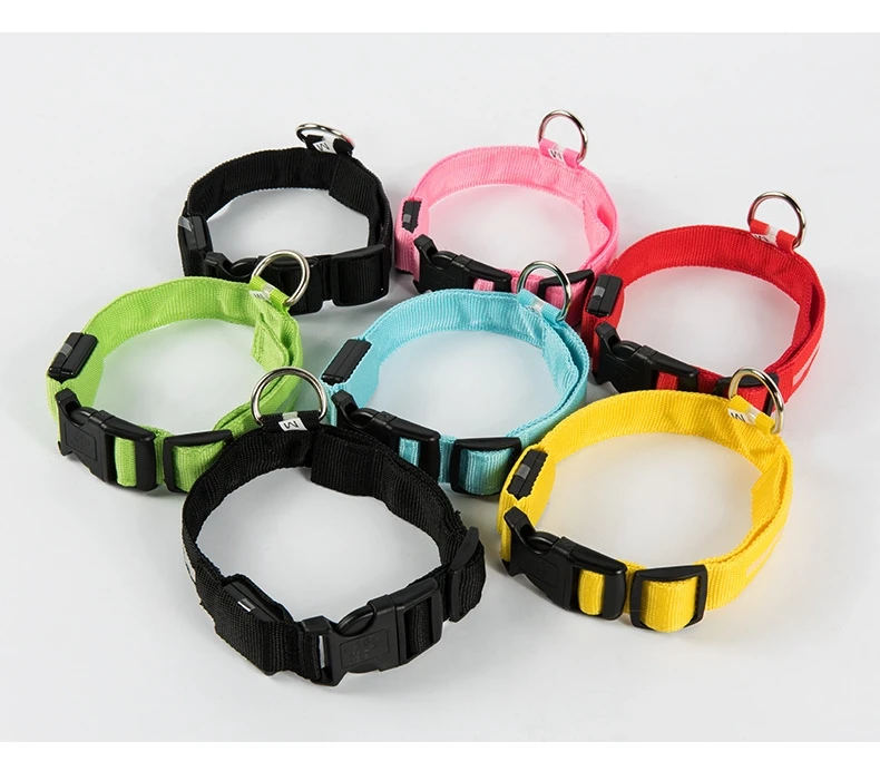 Correa LED de nailon para perro, seguridad nocturna, parpadeante, que brilla en la oscuridad, luminosa, fluorescente, para mascota - Imagen 16