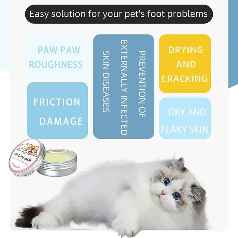 Crema hidratante para pies de mascotas, 50g, crema para patas de gato para el hogar, pata de perro, pata de gato, cuidado de invierno, crema hidratante para pies de perro - Imagen 3