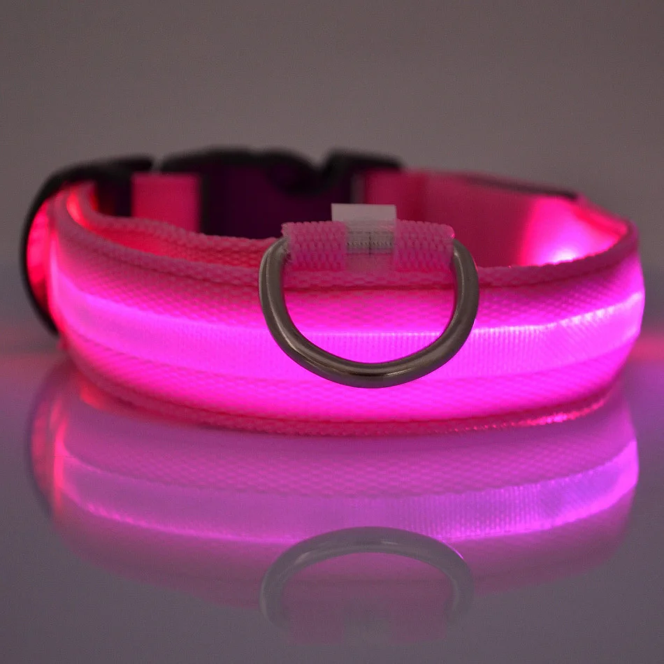 Correa LED de nailon para perro, seguridad nocturna, parpadeante, que brilla en la oscuridad, luminosa, fluorescente, para mascota - Imagen 4