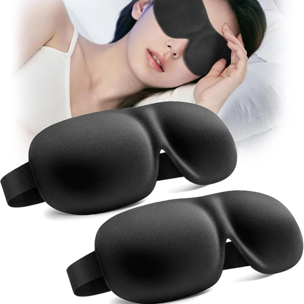 Máscara para dormir 3D con los ojos vendados, ayuda para dormir, máscara para ojos de espuma viscoelástica suave para dormir, bloqueo de viaje, cubierta para ojos ligera Slaapmasker - Imagen 2