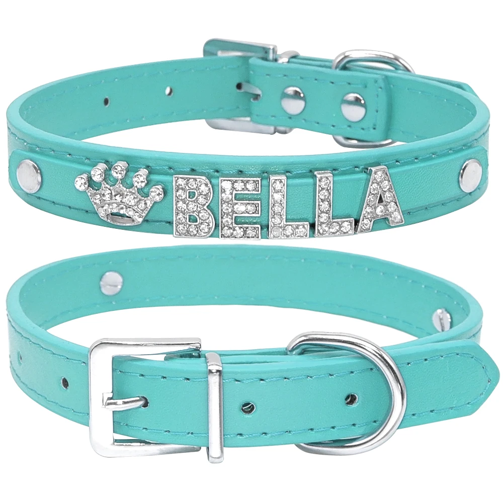 Collares para perros con diamantes de imitación ostentosos, Collar personalizado para perros pequeños, Collar para Chihuahua, dijes con nombre gratis, accesorios para mascotas - Imagen 10
