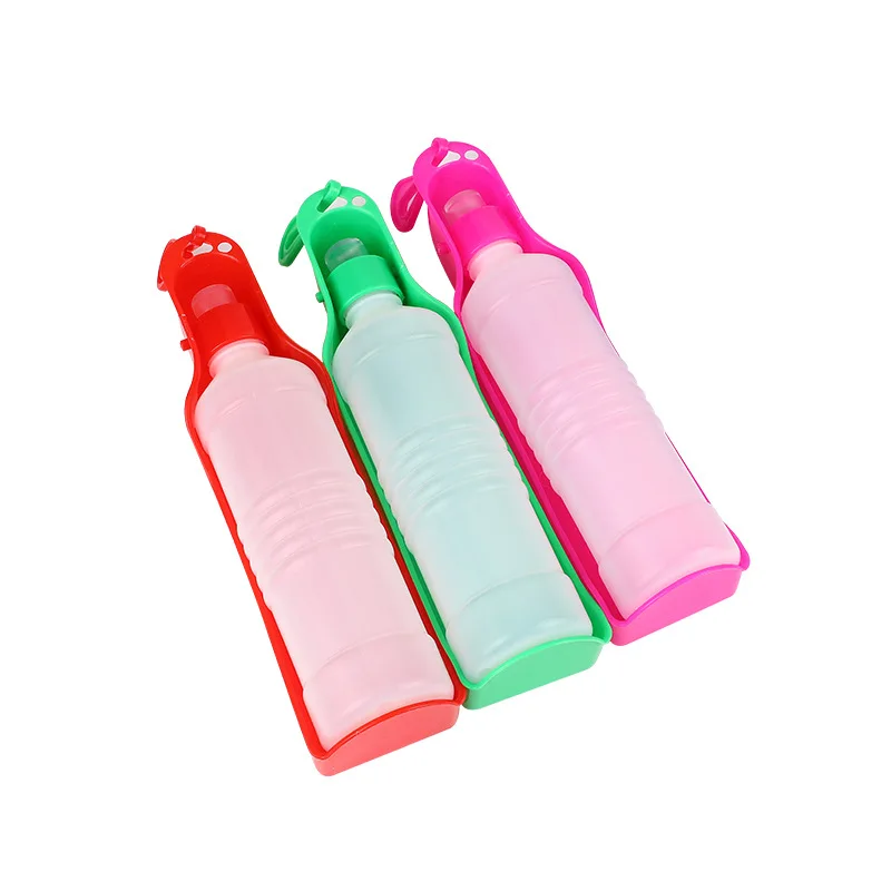Botella de agua para perros de 250ml/500ml, botella de agua portátil de plástico para mascotas, tazón alimentador de agua potable para viajes al aire libre, cuencos plegables para perros - Imagen 6