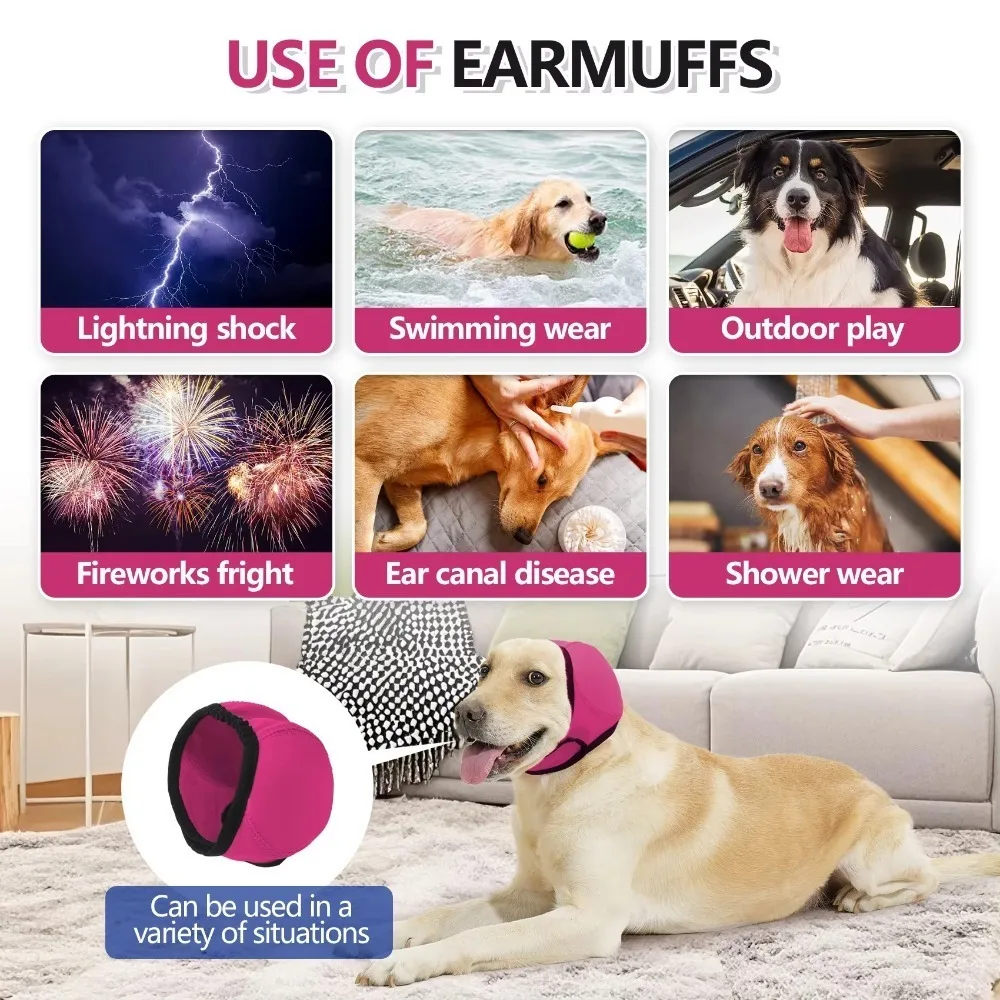 Protección auditiva para perros, orejeras calmantes con reducción de ruido, impermeable, calmante para perros, orejeras para perros a prueba de golpes - Imagen 17