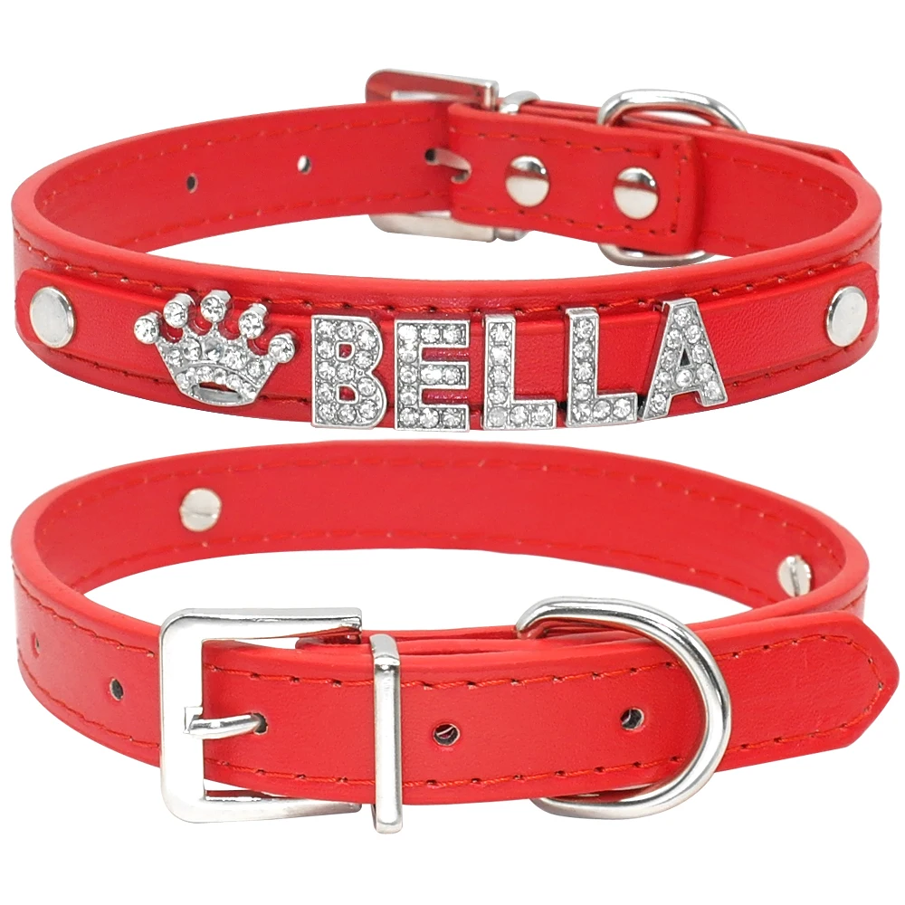 Collares para perros con diamantes de imitación ostentosos, Collar personalizado para perros pequeños, Collar para Chihuahua, dijes con nombre gratis, accesorios para mascotas - Imagen 8