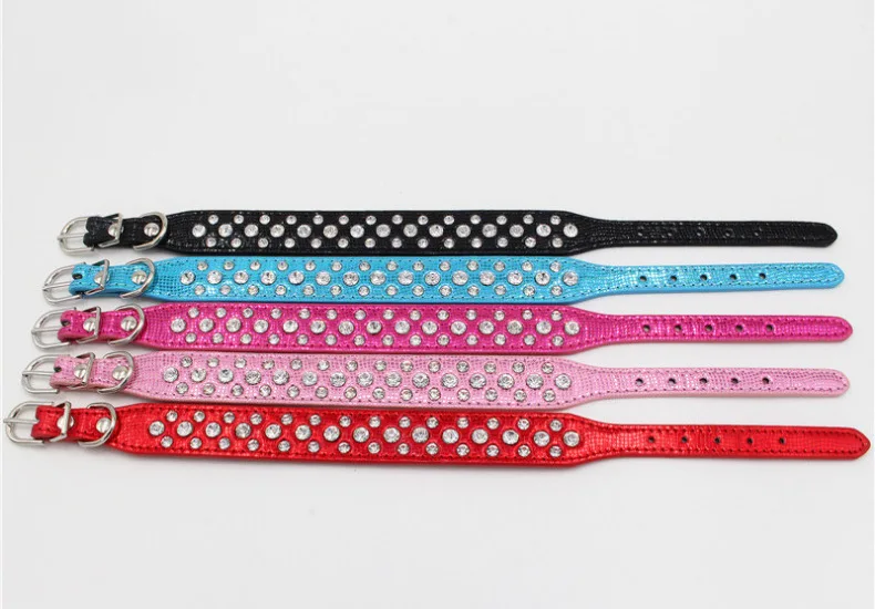Collares para mascotas para perros pequeños, collares para mascotas, collares de PU con diamantes de imitación para perros y gatos, ajustables para evitar que los mascotas se pierdan - Imagen 28