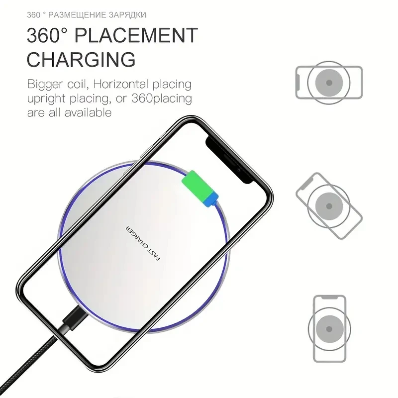 Cargador inalámbrico de 30W, estación de carga rápida por inducción para iPhone 15, 14, 13, 12, X Pro Max, Samsung S23, S22, Xiaomi y Huawei - Imagen 4
