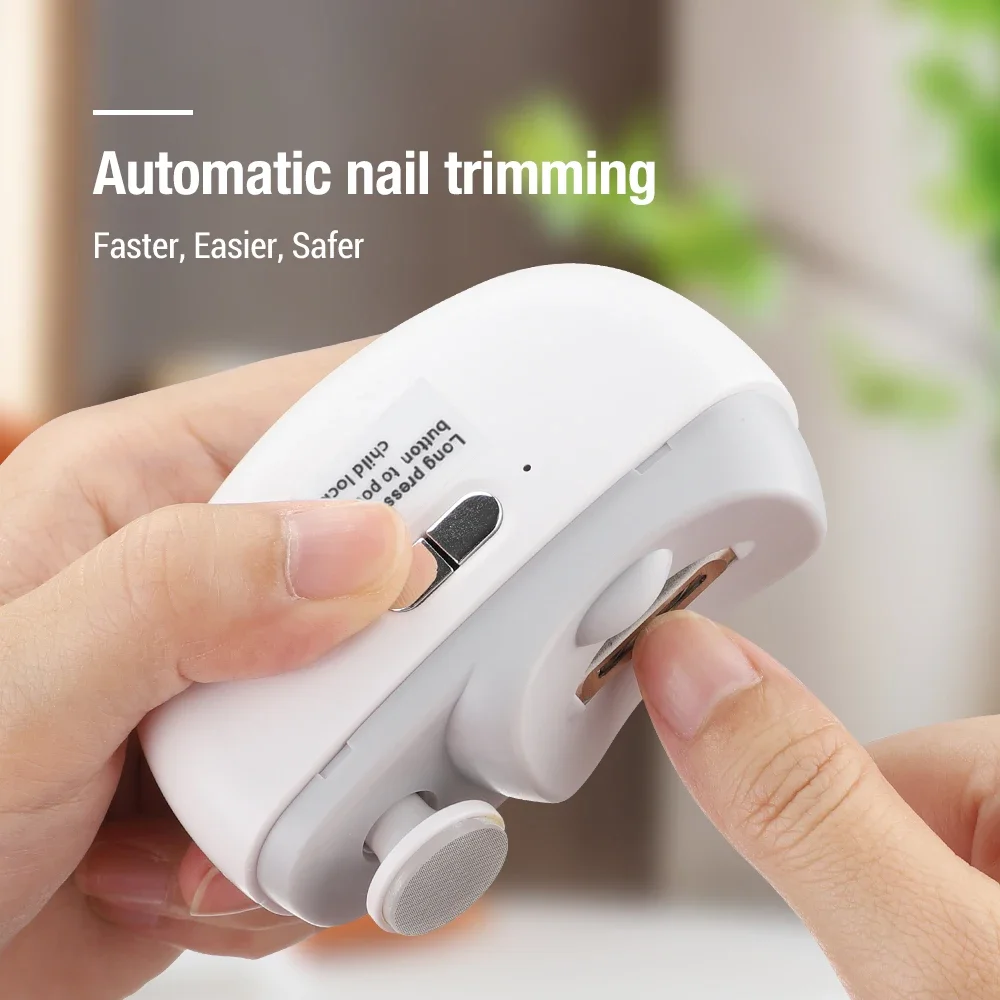 Cortauñas eléctrico para pulir y pulir con cortauñas automático ligero, cortador de uñas recargable, manicura para bebés y adultos - Imagen 2