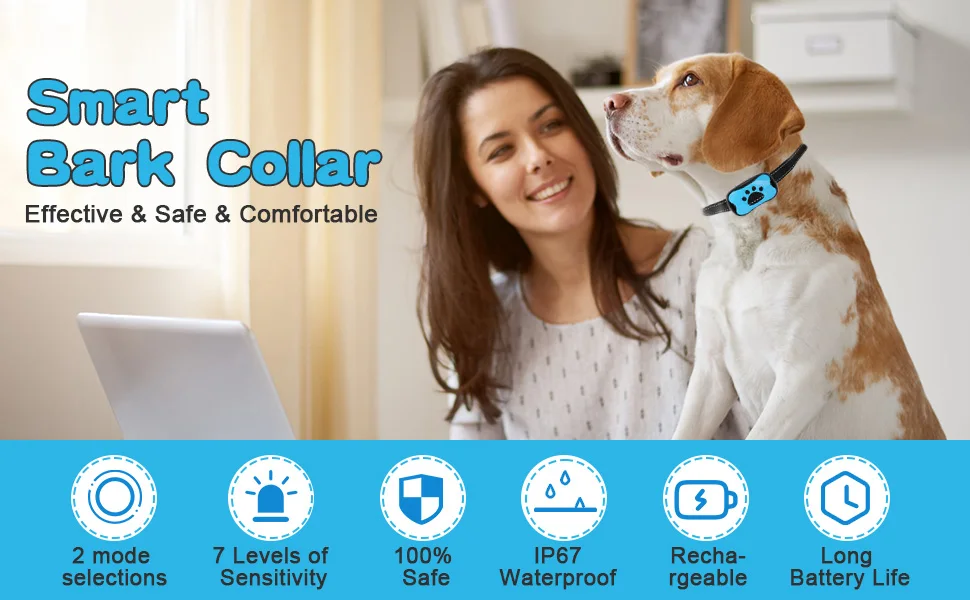 Dispositivo antiladridos para perros, Collar de entrenamiento para perros recargable por USB, Collar ultrasónico antiladridos con vibración para dejar de ladrar - Imagen 20