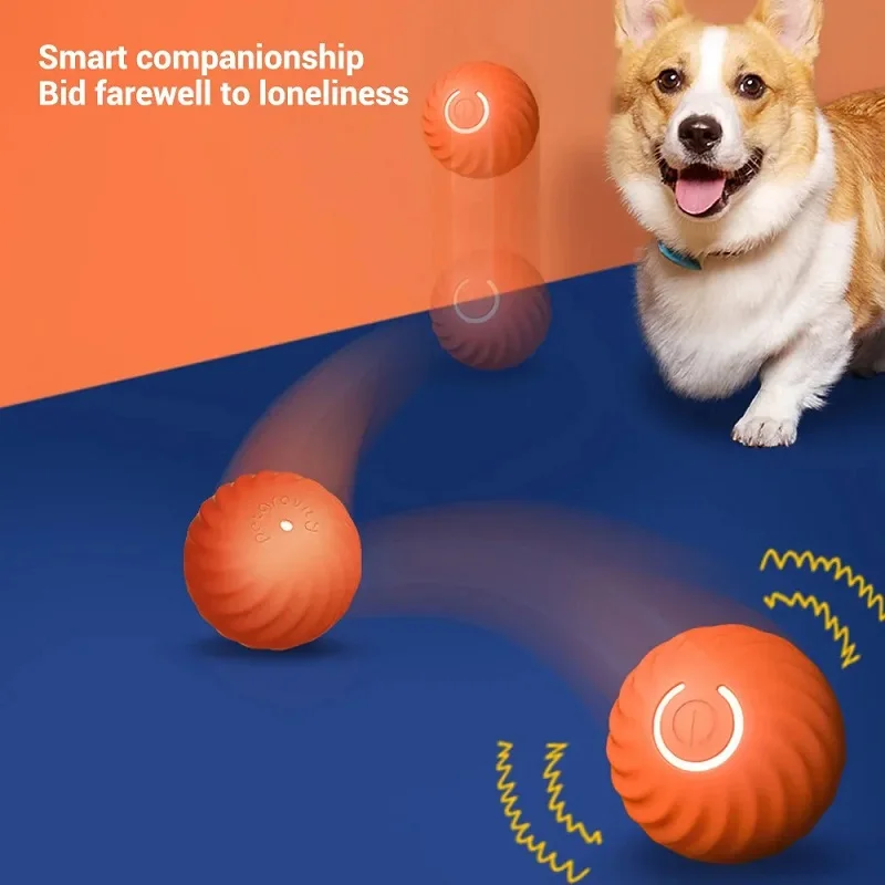 Pelota de juguete para perros, pelota rodante que rebota en movimiento automático, USB, cachorro inteligente, pelota interactiva de juguete para masticar para perros - Imagen 6