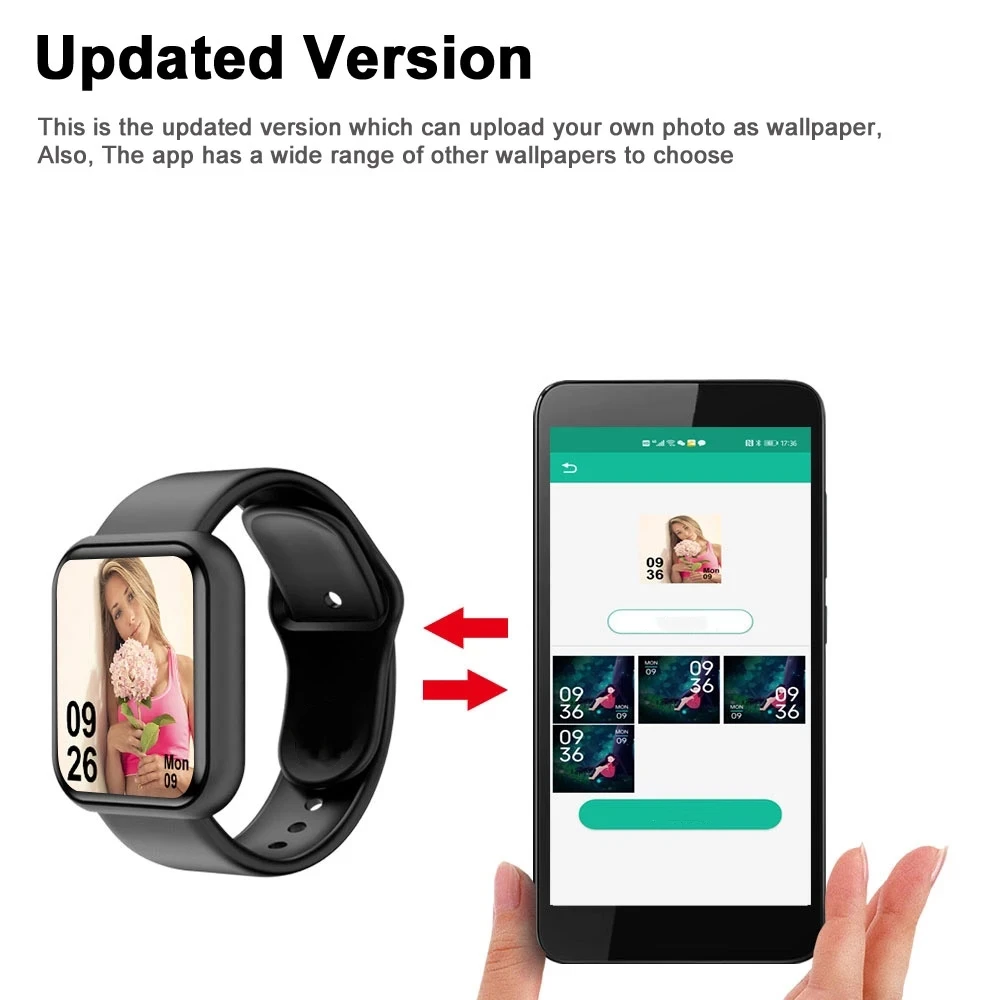 Reloj inteligente 116Plus D13 Y68 pulsera deportiva correr Monitor de Fitness seguimiento mensaje de ritmo cardíaco recordatorio hombres reloj inteligente mujer - Imagen 22